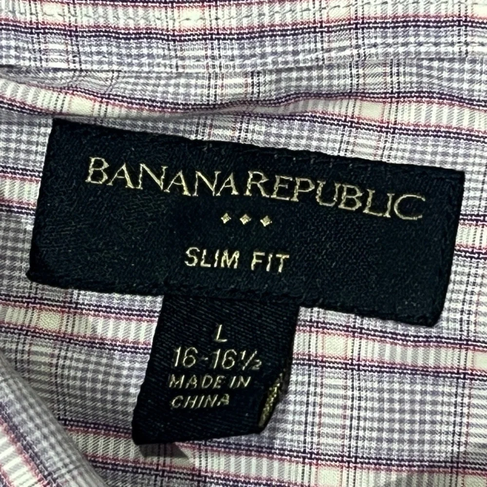 Banana Republic Purple Button Down Long Sleeve Mens Dress Shirt